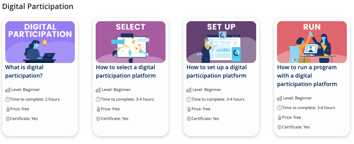 Online Courses on Digital Participation Platforms